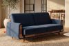 GUSTAVO Schlafsofa aus blauem Velours marineblau - Foto 2