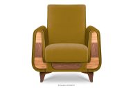 Gelber Samtsessel für das Wohnzimmer