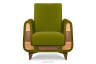 Olivgrüner Samtsessel für das Wohnzimmer