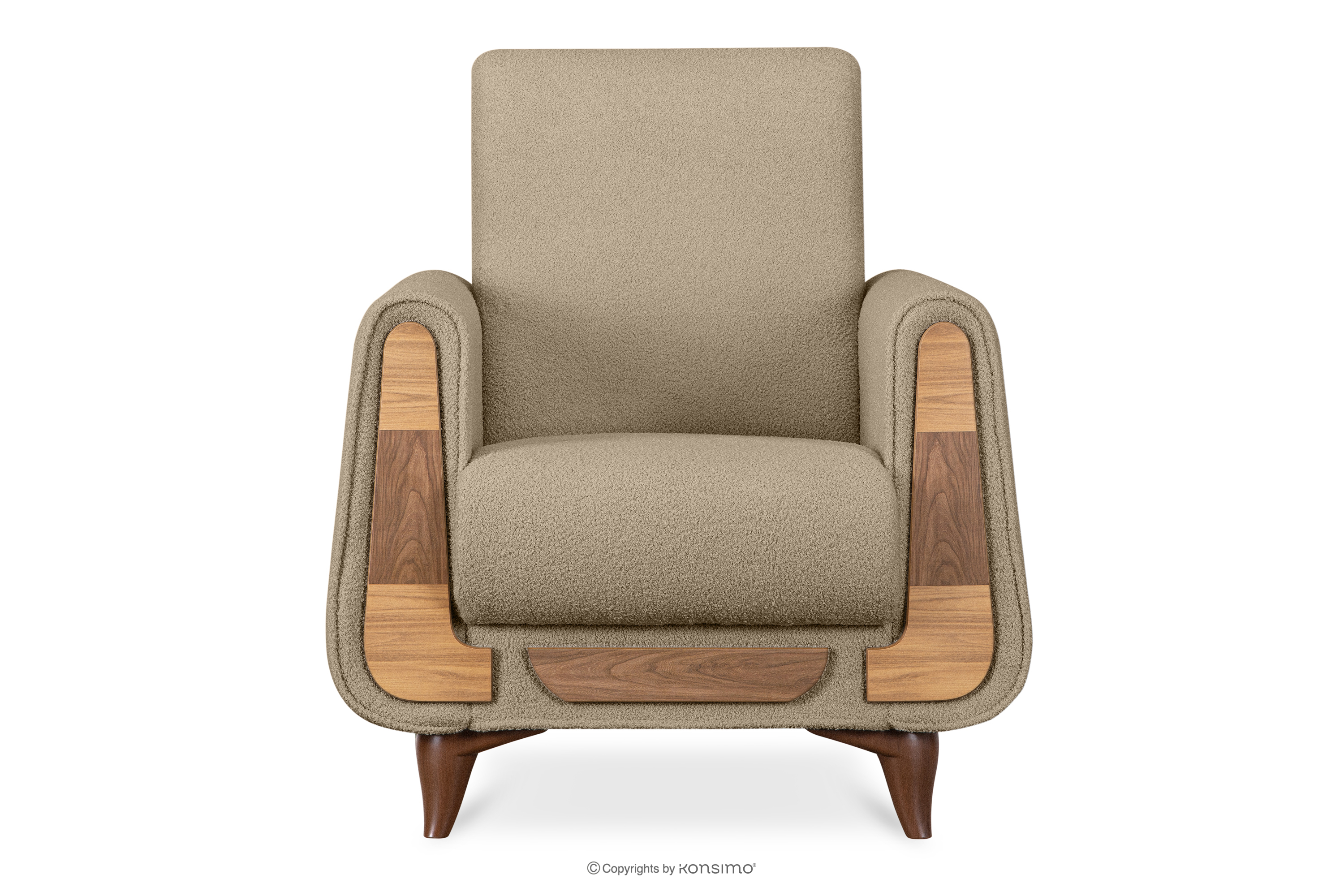 Beiger Stoffsessel Bouclé