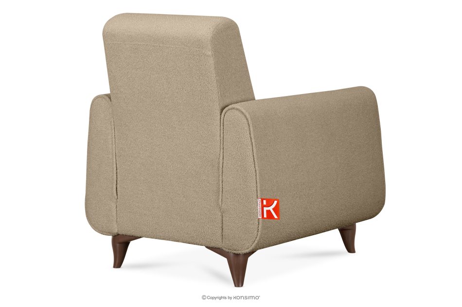 GUSTAVO Beiger Stoffsessel Bouclé hellbeige - Foto 3