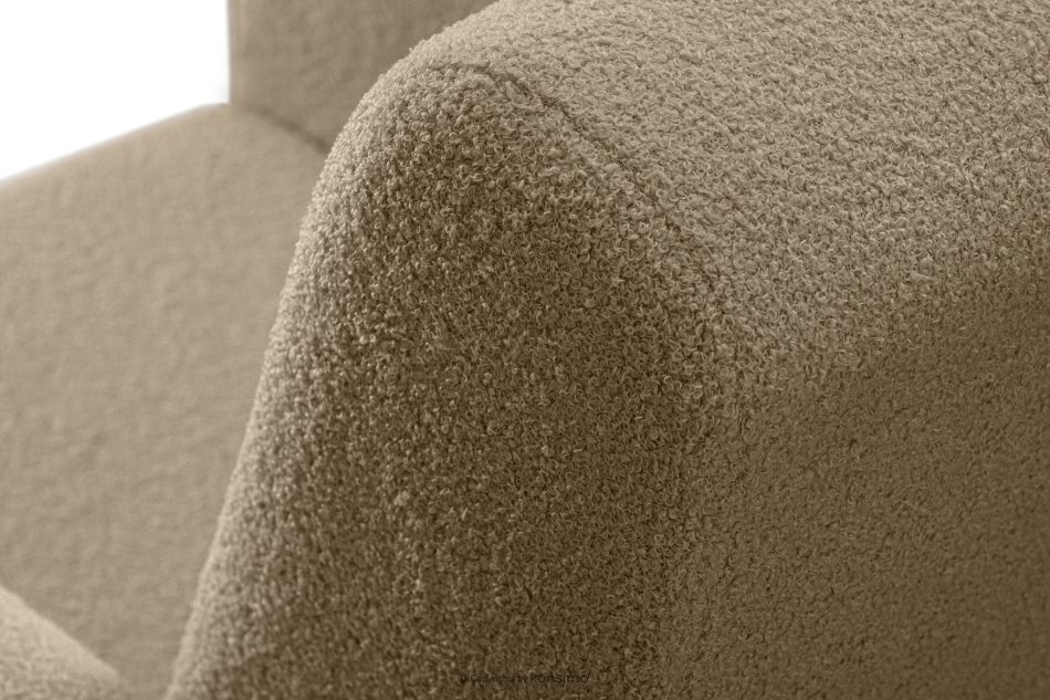 GUSTAVO Beiger Stoffsessel Bouclé hellbeige - Foto 4