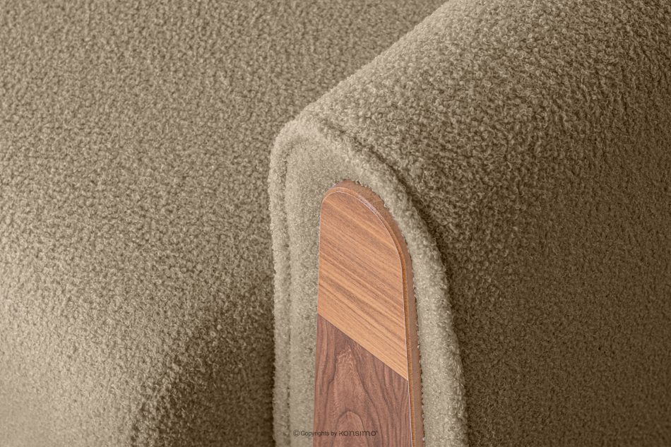 GUSTAVO Beiger Stoffsessel Bouclé hellbeige - Foto 5