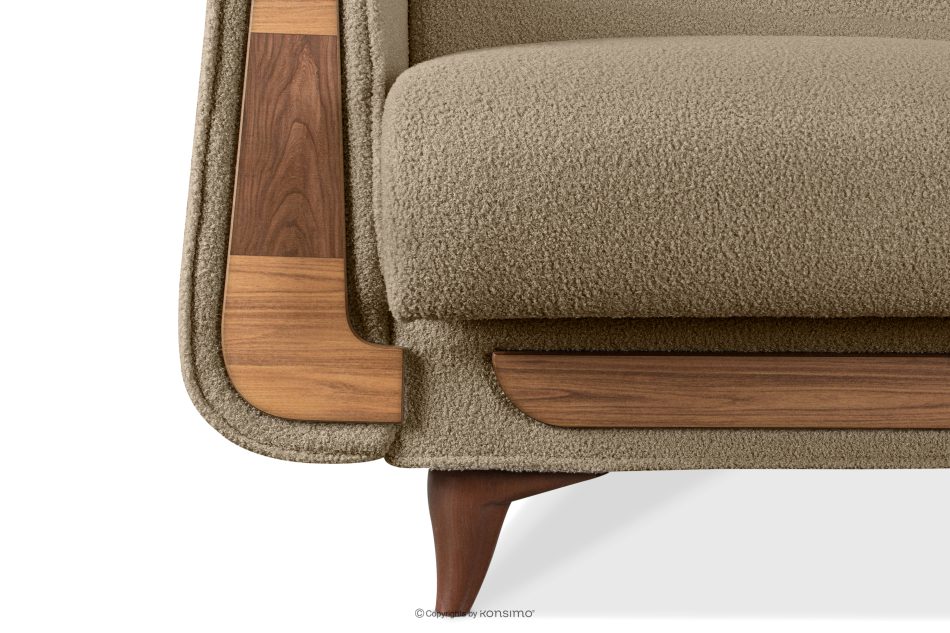 GUSTAVO Beiger Stoffsessel Bouclé hellbeige - Foto 6