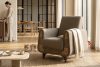 GUSTAVO Beiger Stoffsessel Bouclé hellbeige - Foto 10