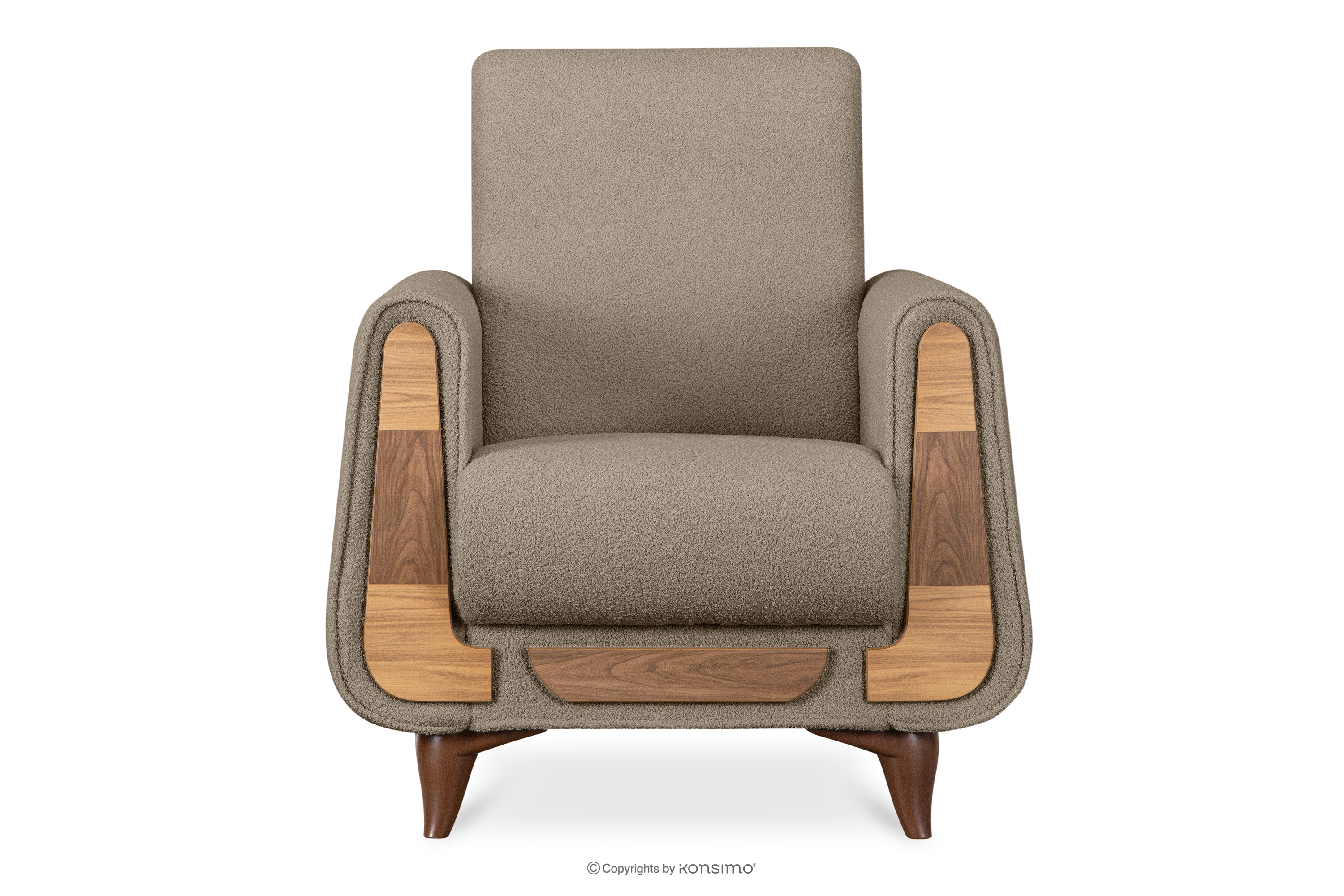 Sessel in Stoff graubeige Bouclé