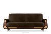 Ausklappbares Dreisitzer-Sofa im Wildlederimitat-Stil in braun