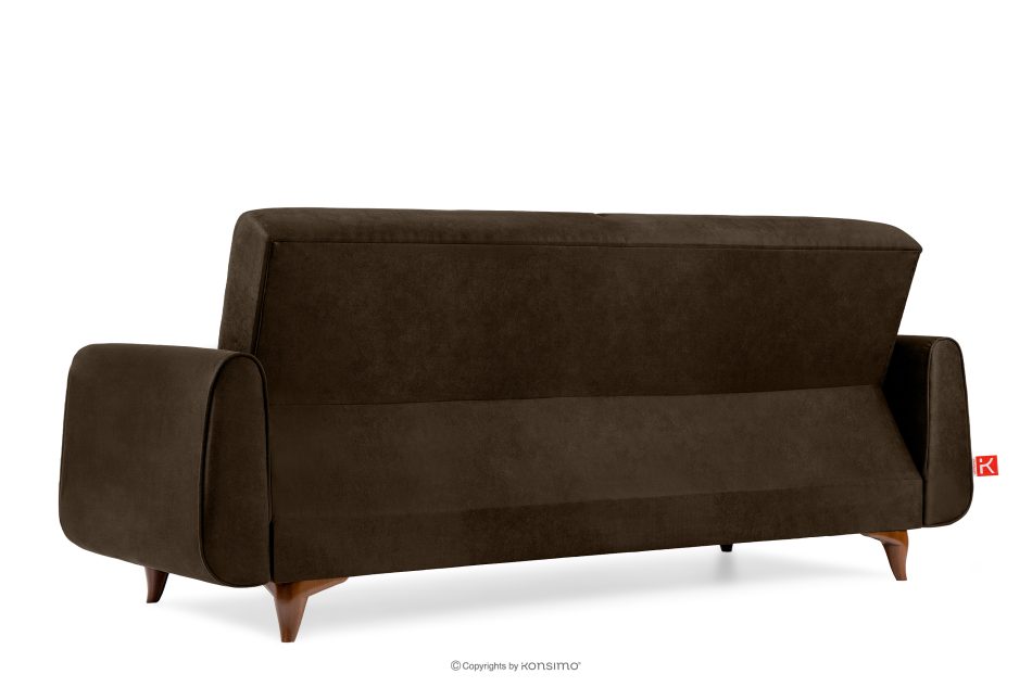 GUSTAVO II Ausklappbares Dreisitzer-Sofa im Wildlederimitat-Stil in braun braun - Foto 3