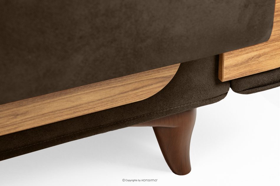 GUSTAVO II Ausklappbares Dreisitzer-Sofa im Wildlederimitat-Stil in braun braun - Foto 6