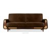 GUSTAVO II Ausklappbares Dreisitzer-Sofa im Wildlederimitat-Stil in dunkelbraun dunkelbraun - Foto 1