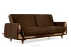 GUSTAVO II Ausklappbares Dreisitzer-Sofa im Wildlederimitat-Stil in dunkelbraun dunkelbraun - Foto 3