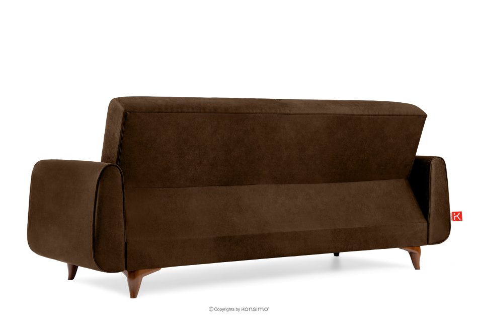 GUSTAVO II Ausklappbares Dreisitzer-Sofa im Wildlederimitat-Stil in dunkelbraun dunkelbraun - Foto 3