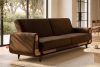 GUSTAVO II Ausklappbares Dreisitzer-Sofa im Wildlederimitat-Stil in dunkelbraun dunkelbraun - Foto 2