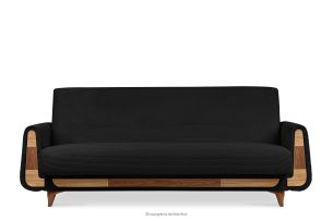 GUSTAVO II, https://konsimo.de/kollektion/gustavo-ii/ Ausklappbares Dreisitzer-Sofa aus schwarzem Kordstoff schwarz - Foto