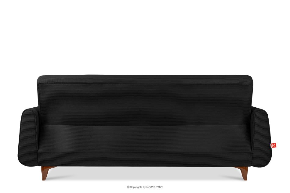 GUSTAVO II Ausklappbares Dreisitzer-Sofa aus schwarzem Kordstoff schwarz - Foto 3