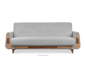 GUSTAVO II, https://konsimo.de/kollektion/gustavo-ii/ Ausklappbares Dreisitzer-Schlafsofa aus hellgrauem Kordstoff hellgrau - Foto