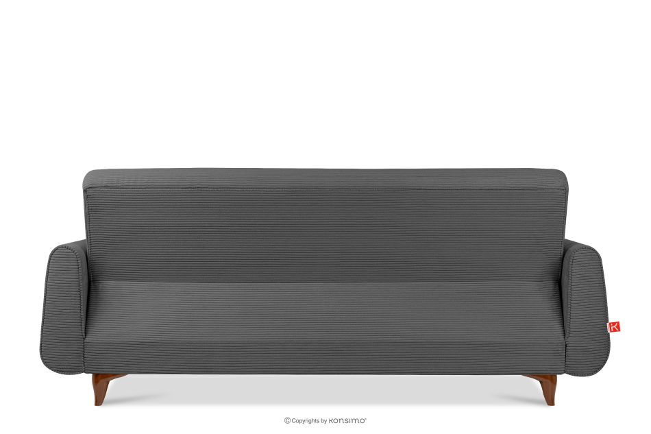 GUSTAVO II Ausklappbares Dreisitzer-Sofa aus dunkelgrauem Kordstoff dunkelgrau - Foto 3