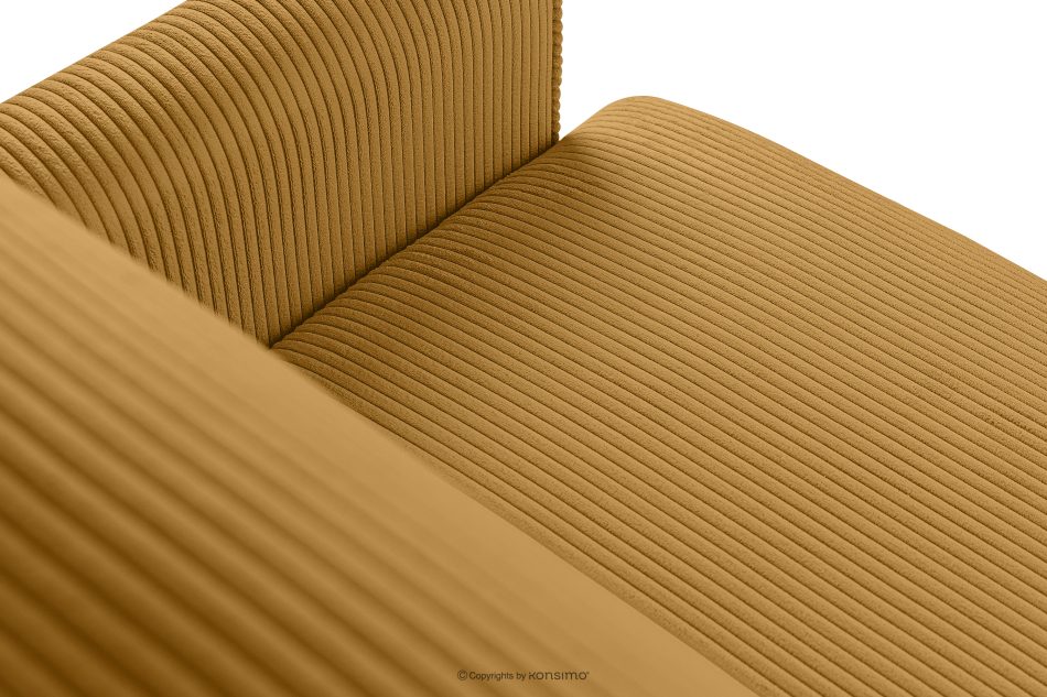 GUSTAVO II Ausklappbares Dreisitzer-Sofa aus gelbem Kordstoff gelb - Foto 7