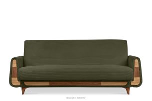 GUSTAVO II, https://konsimo.de/kollektion/gustavo-ii/ Ausklappbares Dreisitzer-Sofa aus olivgrünem Kordstoff oliv - Foto