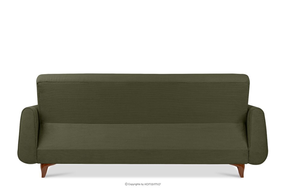 GUSTAVO II Ausklappbares Dreisitzer-Sofa aus olivgrünem Kordstoff oliv - Foto 3