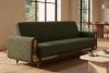 GUSTAVO II Ausklappbares Dreisitzer-Sofa aus olivgrünem Kordstoff oliv - Foto 2