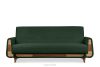 GUSTAVO II Ausklappbares Dreisitzer-Sofa aus dunkelgrün Kordstoff dunkelgrau - Foto 1