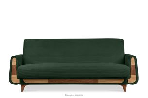 GUSTAVO II, https://konsimo.de/kollektion/gustavo-ii/ Ausklappbares Dreisitzer-Sofa aus dunkelgrün Kordstoff dunkelgrau - Foto