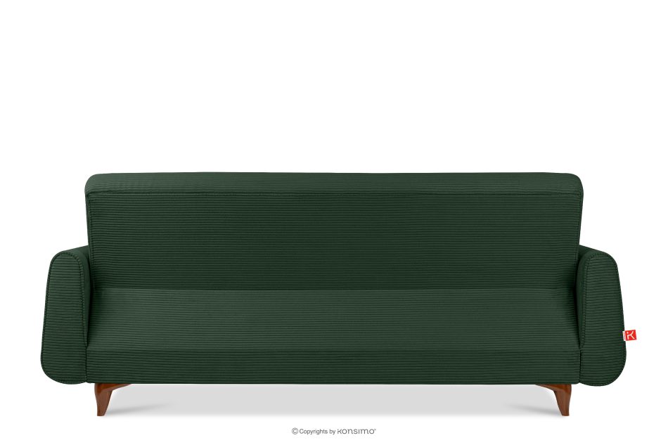 GUSTAVO II Ausklappbares Dreisitzer-Sofa aus dunkelgrün Kordstoff dunkelgrau - Foto 3