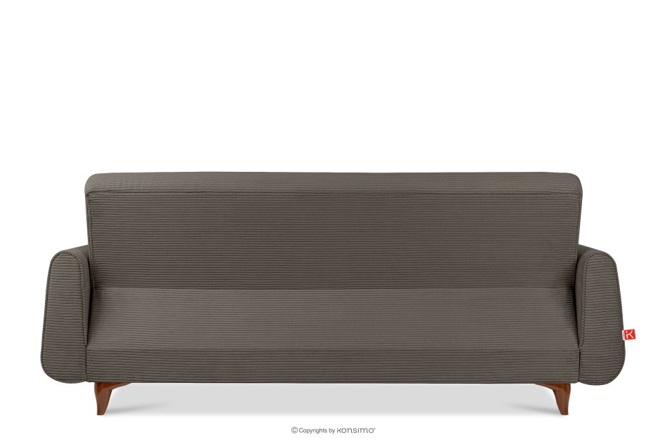GUSTAVO II Ausklappbares Dreisitzer-Sofa aus graubeige Kordstoff graubeige - Foto 3