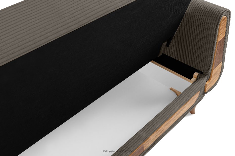 GUSTAVO II Ausklappbares Dreisitzer-Sofa aus graubeige Kordstoff graubeige - Foto 8
