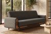 GUSTAVO II Ausklappbares Dreisitzer-Sofa aus graubeige Kordstoff graubeige - Foto 2