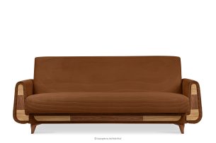 GUSTAVO II, https://konsimo.de/kollektion/gustavo-ii/ Ausklappbares Dreisitziges-Sofa aus rotem Kordstoff rot - Foto
