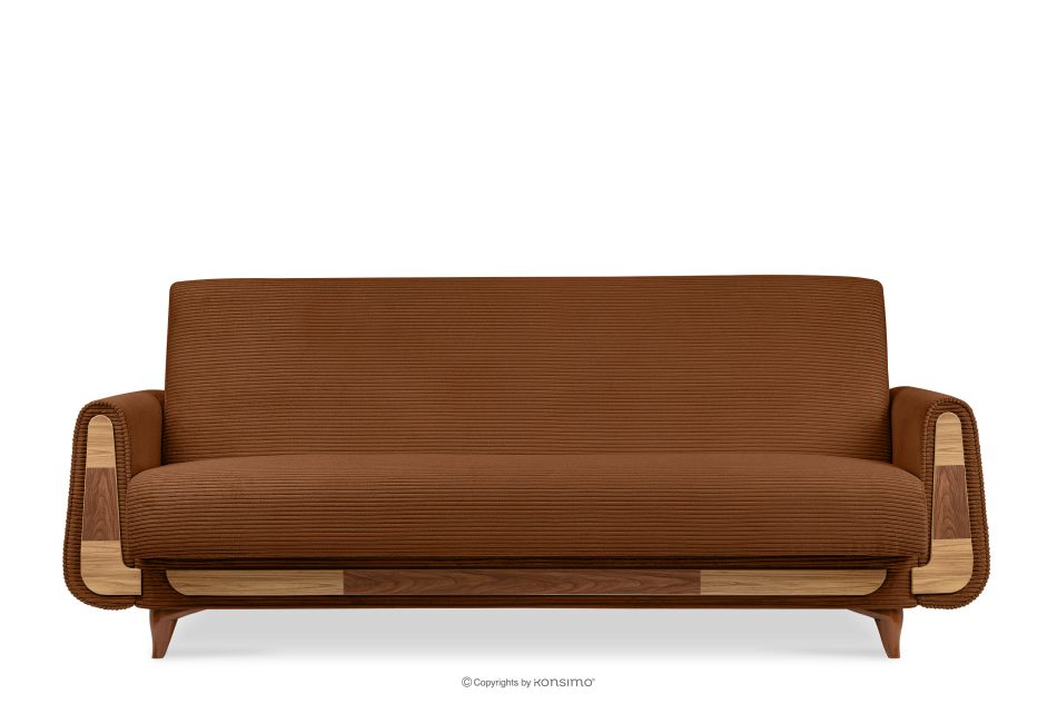 GUSTAVO II Ausklappbares Dreisitziges-Sofa aus rotem Kordstoff rot - Foto 0