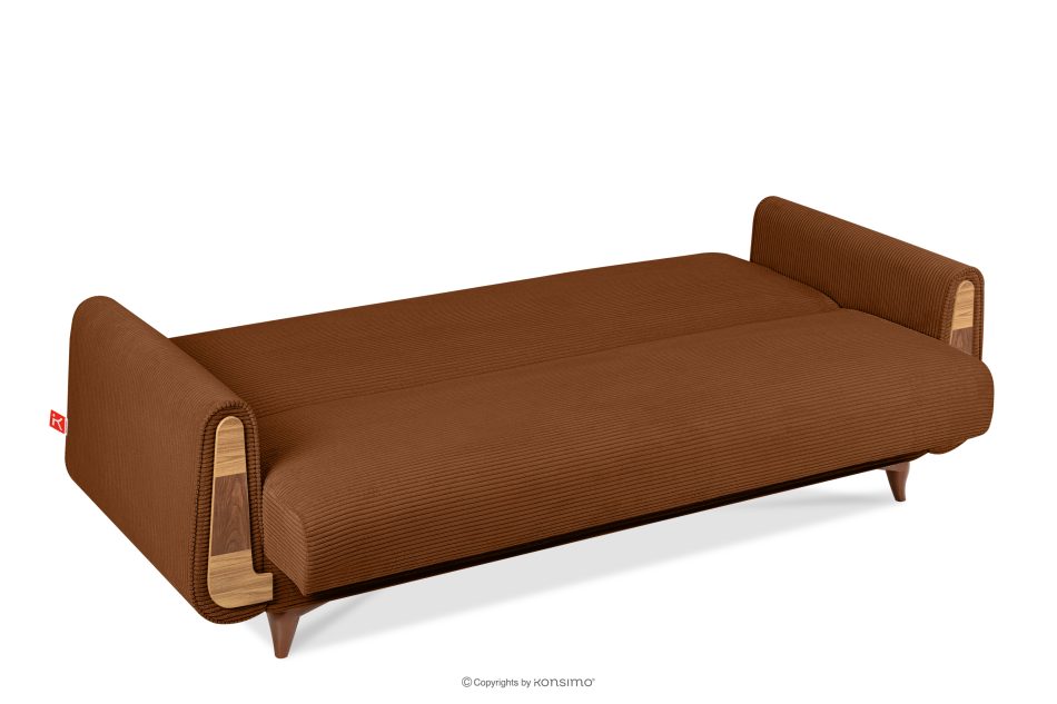 GUSTAVO II Ausklappbares Dreisitziges-Sofa aus rotem Kordstoff rot - Foto 4