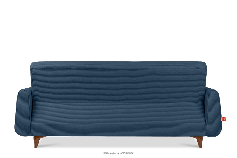 GUSTAVO II Ausklappbares Dreisitzer-Sofa aus blauem Kordstoff marineblau - Foto 3