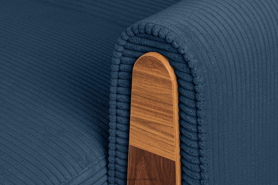 GUSTAVO II Ausklappbares Dreisitzer-Sofa aus blauem Kordstoff marineblau - Foto 5