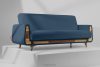 GUSTAVO II Ausklappbares Dreisitzer-Sofa aus blauem Kordstoff marineblau - Foto 10