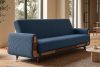 GUSTAVO II Ausklappbares Dreisitzer-Sofa aus blauem Kordstoff marineblau - Foto 2