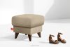 GUSTAVO Fußhocker mit Ablagefach für Wohnzimmer Bouclé-Stoff hellbeige Hellbeige - Foto 7