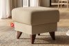 GUSTAVO Fußhocker mit Ablagefach für Wohnzimmer Bouclé-Stoff hellbeige Hellbeige - Foto 2