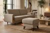 GUSTAVO Fußhocker mit Ablagefach für Wohnzimmer Bouclé-Stoff hellbeige Hellbeige - Foto 9