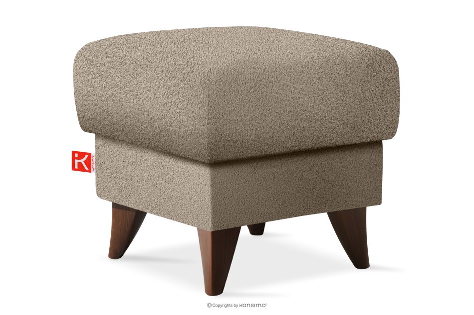 GUSTAVO Fußhocker mit Ablagefach für Wohnzimmer Bouclé-Stoff graubeige graubeige - Foto 2