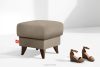 GUSTAVO Fußhocker mit Ablagefach für Wohnzimmer Bouclé-Stoff graubeige graubeige - Foto 7