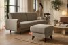 GUSTAVO Fußhocker mit Ablagefach für Wohnzimmer Bouclé-Stoff graubeige graubeige - Foto 9