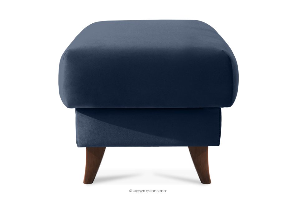 GUSTAVO Fußhocker mit Ablagefach für Wohnzimmer Velours dunkelblau Marineblau - Foto 0