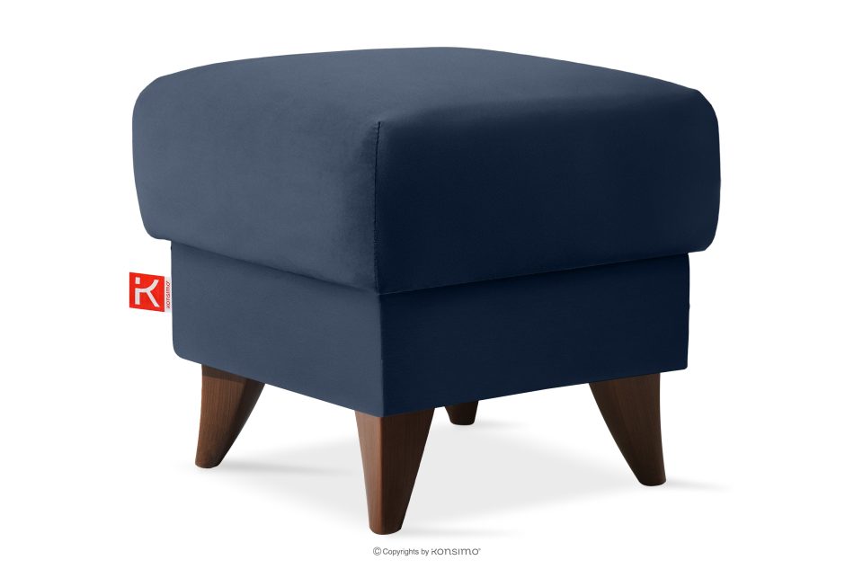 GUSTAVO Fußhocker mit Ablagefach für Wohnzimmer Velours dunkelblau Marineblau - Foto 2