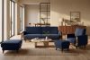 GUSTAVO Fußhocker mit Ablagefach für Wohnzimmer Velours dunkelblau Marineblau - Foto 8