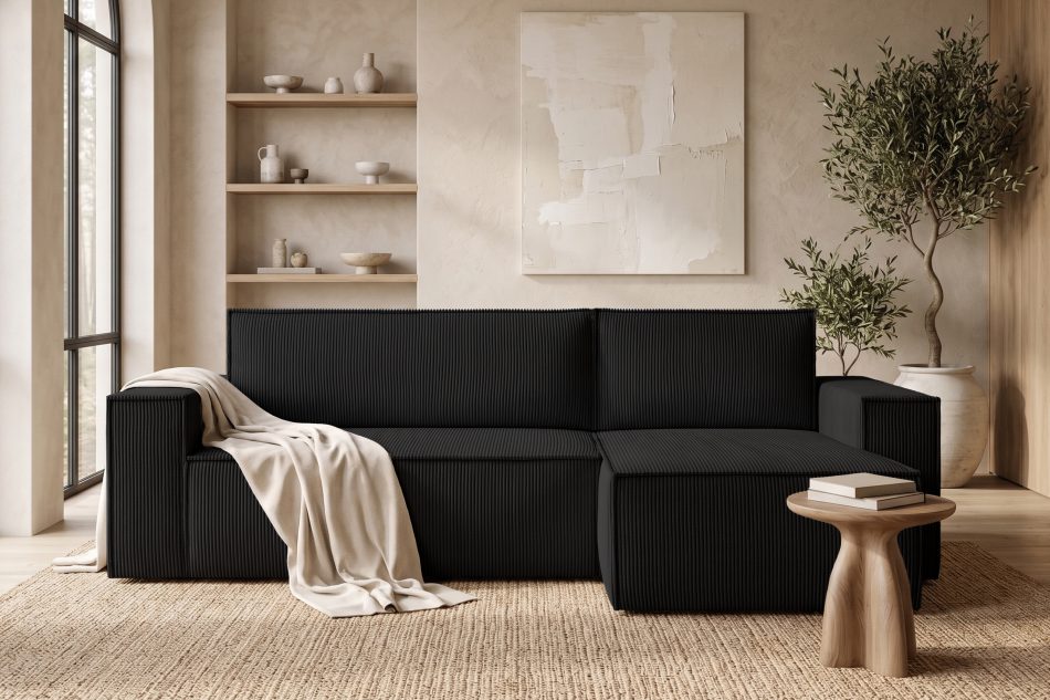 NAPI Universal-Ecksofa beidseitig ausklappbar mit Schlaffunktion in schwarz schwarz - Foto 23