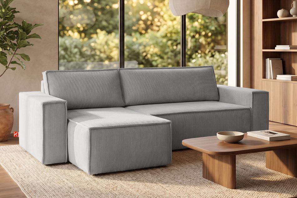 NAPI Universal-Ecksofa mit Schlaffunktion hellgrau rechts/links hellgrau - Foto 21