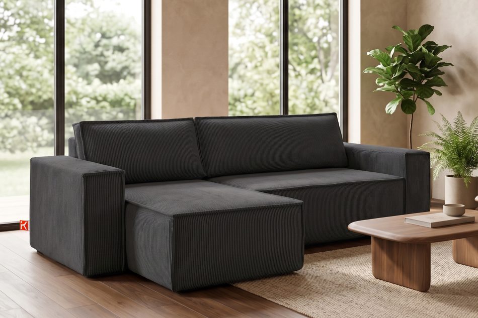 NAPI Universal-Ecksofa mit Schlaffunktion dunkelgrau rechts/links dunkelgrau - Foto 21